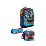 Coral High Kids Dragon Desenli 3 Lü Okul Çanta Seti Set0133213 Mavi