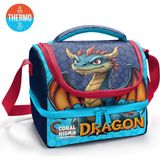 Coral High Kids Dragon Desenli Thermo Iki Katlı Beslenme Çantası 37206 - 1 Adet - 18S-Siyah