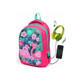 Coral High Kids Flamingolar İlk ve Ortaokul Usb ve Aux Çıkışlı Okul Çantası