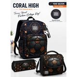 Coral High Kids Futbol Temalı Premium Tasarım 3’lü Çanta Seti