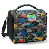 Coral High Kids Gri Kamuflaj Dinazor Desenli Thermo Beslenme Çantası