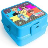 Coral High Kids Gri Mavi Pembe Anime Desenli Bölmeli Çatal ve Kaşıklı Beslenme Kabı 12907