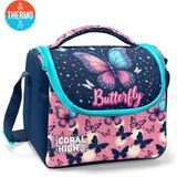 Coral High Kids Kelebek Desenli Thermo Beslenme Çantası 37149 - 1 Adet - Pembe