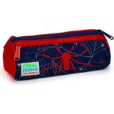 Coral High Kids Kırmızı Lacivert Üç Bölmeli Kalem Çantası Polyester Malzemeden 22020 - Kırmızı - Lacivert
