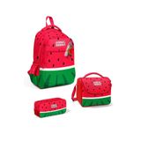 Coral High Kids Kırmızı Yeşil Karpuz Desenli 3 lü Okul Çanta Seti SET0114428