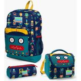 Coral High Kids Lacivert Çivit Robot Desenli 3’lü Okul Çanta Seti Set 23472-MİX3 Okul Çanta