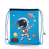 Coral High Kids Lacivert Mavi Astronot Desenli Ipli Büzgülü Sırt Çantası 22690 Okul Çantası