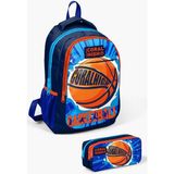 Coral High Kids Lacivert Mavi Basketbol Desenli 2'li Okul Çanta Seti GOSET0214405 - Yaşil