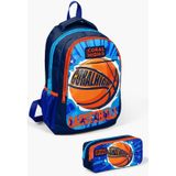 Coral High Kids Lacivert Mavi Basketbol Desenli 2'li Okul Çanta Seti SET0214405