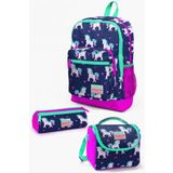 Coral High Kids Lacivert Pembe Unicorn Desenli 3’lü Okul Çanta Seti