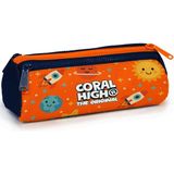 Coral High Kids Lacivert Uzay Desenli Üç Bölmeli Kalem Çantası 31060 - 1 Adet - Turuncu