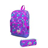 Coral High Kids Lavanta Pembe Kalp Desenli USB'li 2'li Seti - Kız Çocuk Okul Çanta