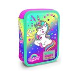 Coral High Kids Lavanta Su Yeşili Unicorn Desenli Çift Katlı Kalem Çanta 11129 Pembe - Su Yeşili