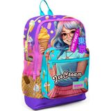 Coral High Kids Lila Turkuaz Dondurma ve Anime Desenli Dört Bölmeli Okul Sırt Çantası 23773