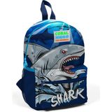 Coral High Kids Mavi İki Bölmeli Sırt Çantası Shark Desenli 23522 Çocuklar İçin
