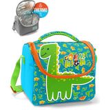 Coral High Kids Mavi Yeşil Dinozor Desenli Thermo Beslenme Çantası 5 Litre Polyester Malzeme