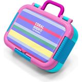 Coral High Kids Milka Gri Sarı Çizgi Desenli Paslanmaz Çelik Beslenme Kabı 39102 - 1 Adet - Lavanta - Pembe
