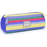 Coral High Kids Milka Gri Sarı Çizgi Desenli Üç Bölmeli Kalem Çantası 31002 - 1 Adet - Magenta