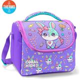 Coral High Kids Milka Su Yeşili Tavşan Desenli Thermo Beslenme Çantası 37155 - 1 Adet - Lila