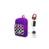 Coral High Kids Mor Dama Desenli USB Şarjlı Kulaklık 23802 Çıkışlı Okul Sırt Çantası