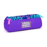 Coral High Kids Mor Leopar Desenli Üç Bölmeli Kalem Çantası 11161 Mor