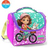 Coral High Kids Mor Pembe Bisikletli Kız Desenli Thermo Beslenme Çantası 12791