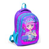 Coral High Kids Mor Pembe Mavi Simli K-Pop Desenli Üç Bölmeli Okul Sırt Çantası 14403