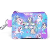 Coral High Kids Mor Pembe Unicorn Deniz Kızı Desenli Bozuk Para Çantası 21916 - Pembe - Lila