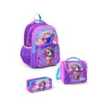 Coral High Kids Mor Pembe Unicorn Dondurma Desenli 3 lü Okul Çanta Seti SET0114421