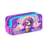 Coral High Kids Mor Pembe Unicorn Dondurma Desenli İki Bölmeli Kalem Çantası 12095 Mor - Pembe