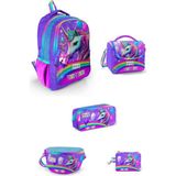 Coral High Kids Mor Simli Unicorn Desenli 5'li Okul Çanta Seti 5SET23663