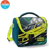 Coral High Kids Nefti Fosforlu Sarı Araba Desenli Thermo Beslenme Çantası