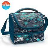 Coral High Kids Nefti Gamer Desenli Thermo Iki Katlı Beslenme Çantası 37220 - 1 Adet - Nane Yeşili