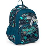Coral High Kids Nefti Gamer Desenli Üç Bölmeli Okul Sırt Çantası 14423