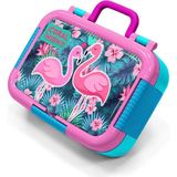 Coral High Kids Neon Mercan Su Yeşili Flamingo Desenli Paslanmaz Çelik Beslenme Kabı 39340 - 1 Adet