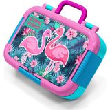 Coral High Kids Neon Mercan Su Yeşili Flamingo Desenli Paslanmaz Çelik Beslenme Kabı 39340