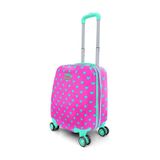 Coral High Kids Neon Pembe Su Yeşili Kalp Desenli Çocuk Valizi 16715 neon-pembe