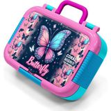 Coral High Kids Pastel Renkli Kelebek Desenli Paslanmaz Çelik Beslenme Kabı 39149