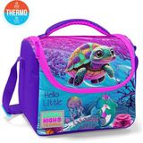 Coral High Kids Pembe Mor Kaplumbağa Desenli Isı Yalıtımlı Thermo Beslenme Çantası 5 Litre Polyester