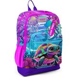 Coral High Kids Pembe Mor Kaplumbağa Desenli Okul Sırt Çantası 14.4 Litre Çocuklar İçin