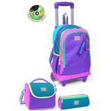 Coral High Kids Pembe Pastel Renkli Üç Bölmeli Çekçekli Okul Sırt Çantası