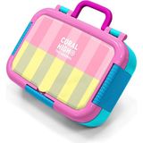 Coral High Kids Pembe Sarı Çizgi Desenli Paslanmaz Çelik Beslenme Kabı 39123 - 1 Adet