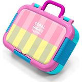 Coral High Kids Pembe Sarı Çizgi Desenli Paslanmaz Çelik Beslenme Kabı 39123