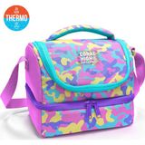 Coral High Kids Pembe Sarı Lavanta Kamuflaj Desenli Thermo İki Katlı Beslenme Çantası 37201