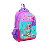 Coral High Kids Pembe Turkuaz K-Pop Desenli Üç Bölmeli Okul Sırt Çantası 14427