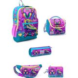 Coral High Kids Pembe Turkuaz Kulaklık Paten Desenli 5'li Okul Çanta Seti 5SET23754