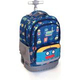 Coral High Kids Robot Desenli, Lacivert Renkli, İki Kademeli Çekçekli Sırt ve Okul Çantası 24025 28 Litre Kapasite