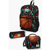 Coral High Kids Siyah Basketbol Desenli 3’lü Okul Çanta Seti SET0123471