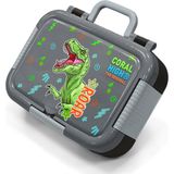 Coral High Kids Siyah Gri Dinozor Desenli Paslanmaz Çelik Beslenme Kabı 39252