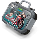 Coral High Kids Siyah Gri Nefti Anime Motorsiklet Desenli Paslanmaz Çelik Beslenme Kabı 39272 - 1 Adet - 18S-Siyah